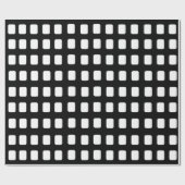 Schwarz-Weiß-Quadrate-Muster Geschenkpapier (Flach)