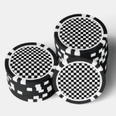 Schwarz-Weiß-Quadrate Pokerchips (Stapel)