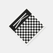 Schwarz-Weiß-Quadrate Serviette (Ecke)