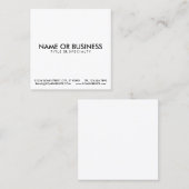 Schwarz/Weiß Quadratische Visitenkarte (Vorne/Hinten)