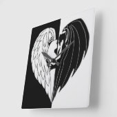 Schwarz-weiß Quadratische Wanduhr (Winkel)