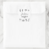 schwarz-weiß quadratischer aufkleber (Tasche)