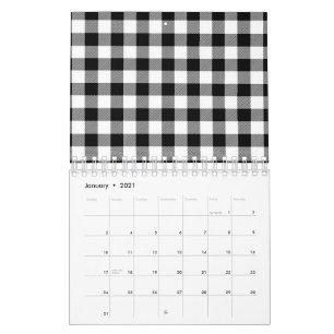 Schwarz-Weiß-Quadratisches Minimales Abstraktes Mu Kalender