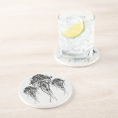 Schwarz-Weiß-Qualle - Tattoo Art Getränkeuntersetzer (Seite)