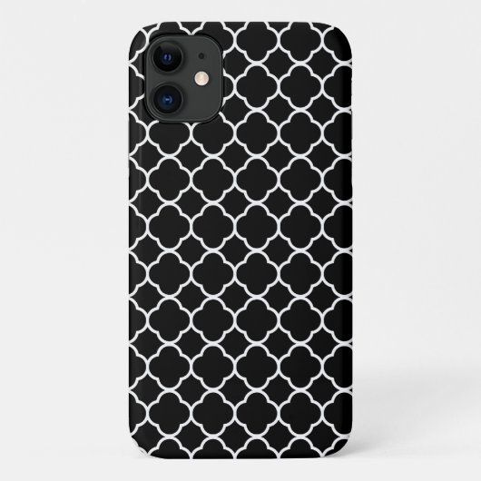 Schwarz-Weiß-Quatrefolie, Latticwork, Trellis Case-Mate iPhone Hülle (Rückseite)