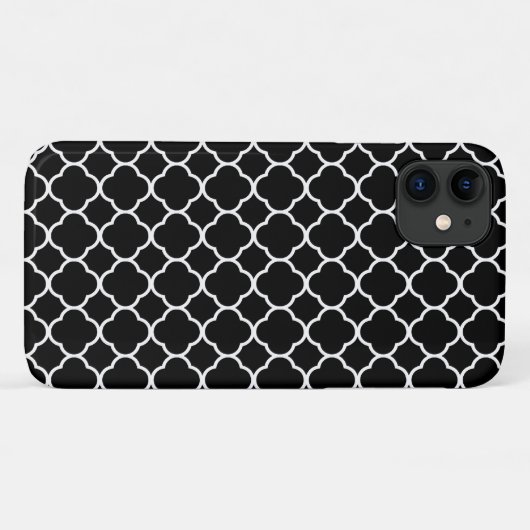 Schwarz-Weiß-Quatrefolie, Latticwork, Trellis Case-Mate iPhone Hülle (Rückseite (Horizontal))