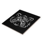 Schwarz-Weiß-Raccoon Fliese (Seite)