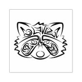 Schwarz-Weiß-Raccoon Gummistempel (Prägung)