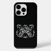 Schwarz-Weiß-Raccoon iPhone Hülle (Rückseite)