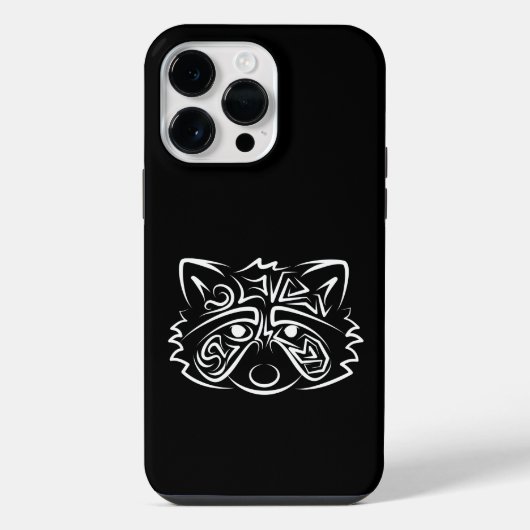 Schwarz-Weiß-Raccoon iPhone Hülle (Rückseite)