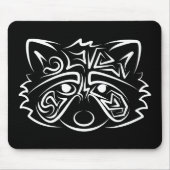Schwarz-Weiß-Raccoon Mousepad (Vorne)