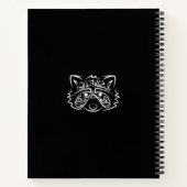 Schwarz-Weiß-Raccoon Notizblock (Rückseite)