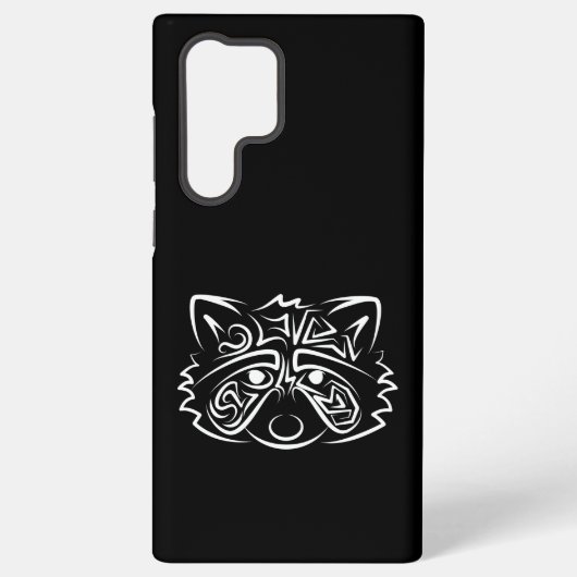 Schwarz-Weiß-Raccoon Samsung Galaxy Hülle (Rückseite)