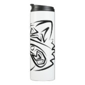 Schwarz-Weiß-Raccoon Thermosbecher (Nach rechts gedreht)