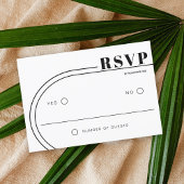 Schwarz-Weiß-Rahmen minimalistische Hochzeit RSVP Karte