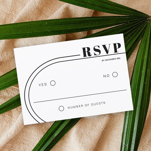 Schwarz-Weiß-Rahmen minimalistische Hochzeit RSVP Karte