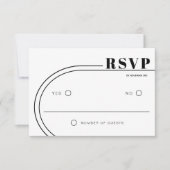 Schwarz-Weiß-Rahmen minimalistische Hochzeit RSVP Karte (Vorderseite)