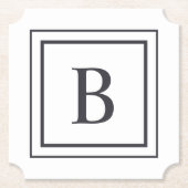 Schwarz-Weiß-Rahmen-Monogramm Untersetzer (Vorderseite)