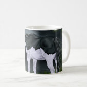 Schwarz-Weiß-Rahmen Overo Paint Horse Kaffeetasse (VorderseiteRechts)