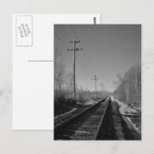Schwarz-Weiß-Rails Postkarte (Vorne/Hinten)