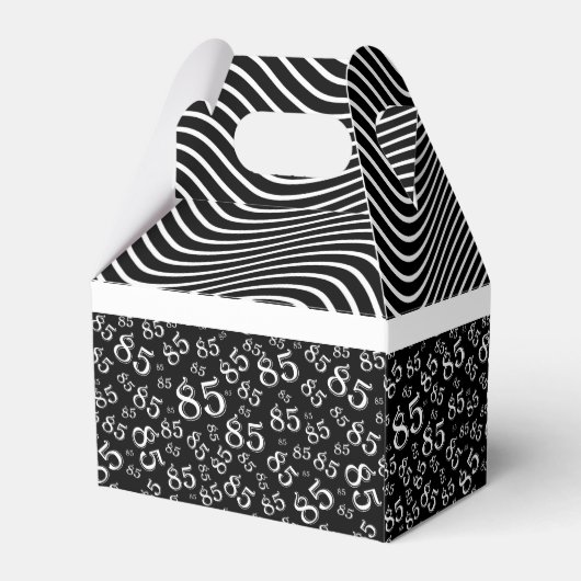 Schwarz/Weiß-Random-Zahlenmuster des 85. Party Geschenkschachtel (Rückseite)
