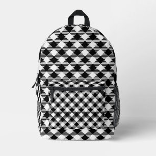 Schwarz-Weiß-Rastermonogramm Bedruckter Rucksack
