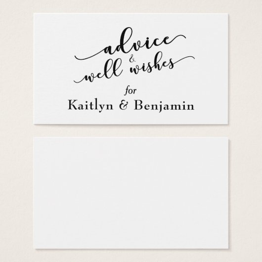 Schwarz-Weiß-Rat & Brunnen Wünsche Hochzeit (Vorne & Hinten)