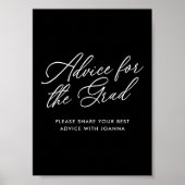 Schwarz-Weiß-Rat für das Grad-Zeichen Poster (Vorne)