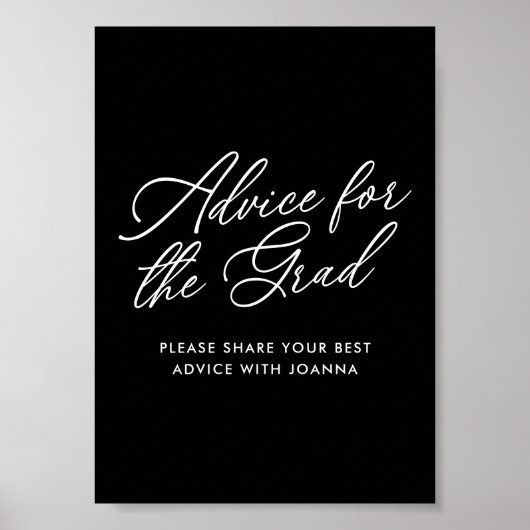 Schwarz-Weiß-Rat für das Grad-Zeichen Poster (Vorne)