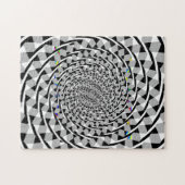 Schwarz-Weiß-Raute für Stunden Muster Puzzle (Horizontal)