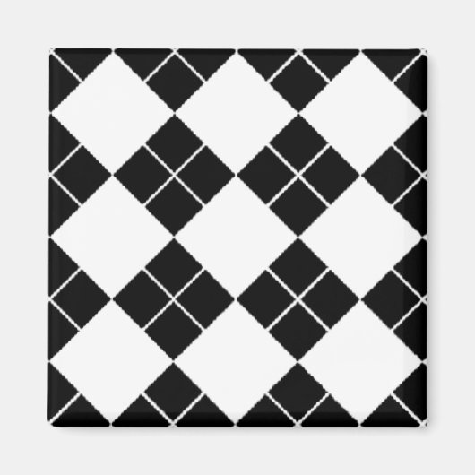 Schwarz-Weiß-Raute Magnet (Vorne)