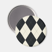 Schwarz-Weiß-Raute Magnet (Vorderseite/Rückseite)