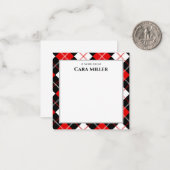 Schwarz-Weiß-Raute Personalisiert Mitteilungskarte (Vorderseite/Rückseite Beispiel)