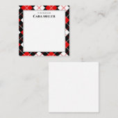 Schwarz-Weiß-Raute Personalisiert Mitteilungskarte (Vorne/Hinten)