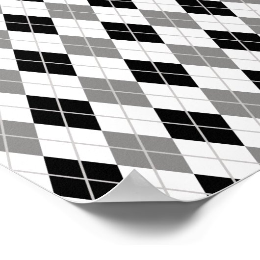 Schwarz-Weiß-Raute Poster (Ecke)