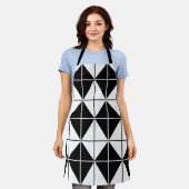 Schwarz-Weiß-Raute Schürze (Getragen)