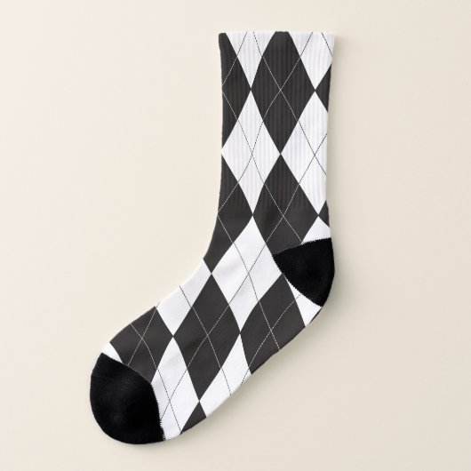 Schwarz-Weiß-Raute Socken (Links - Außen)