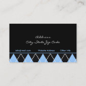 Schwarz-Weiß-Raute, trendige Visitenkarten Visitenkarte (Rückseite)