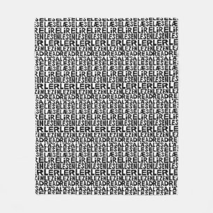 Schwarz-Weiß "Read" in 8 Sprachen Lino Cut Fleecedecke
