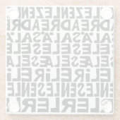 Schwarz-Weiß "Read" in 8 Sprachen Lino Cut Glasuntersetzer (Rückseite)