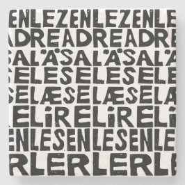 Schwarz-Weiß "Read" in 8 Sprachen Lino Cut Steinuntersetzer