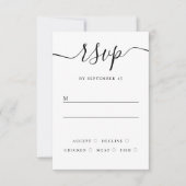 Schwarz-Weiß-Reaktion auf Hochzeiten | Elegantes S RSVP Karte (Vorderseite)