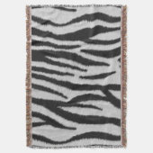 Schwarz-Weiß-Realistische Zebra-Pelz-Textur Decke (Vorderseite Vertikal)