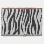 Schwarz-Weiß-Realistische Zebra-Pelz-Textur Decke (Vorderseite)