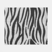 Schwarz-Weiß-Realistische Zebra-Pelz-Textur Fleecedecke (Vorderseite (Horizontal))
