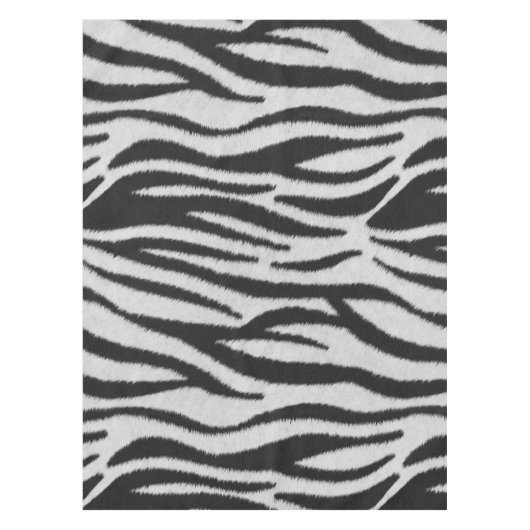 Schwarz-Weiß-Realistische Zebra-Pelz-Textur Tischdecke (Vorderseite)