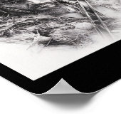 Schwarz-Weiß-Realistischer Samurai-Stift Zeichnend Poster (Ecke)