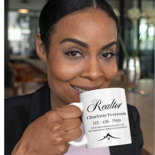 Schwarz-Weiß-Realtor-Kaffeetasse Kaffeetasse