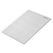 Schwarz-Weiß-Rechtstitel mit Namen Notizblock (angewinkelt)