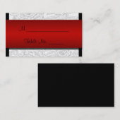 Schwarz-weiß Red Bohemisch Posh Wedding Platzkarte (Vorne/Hinten)